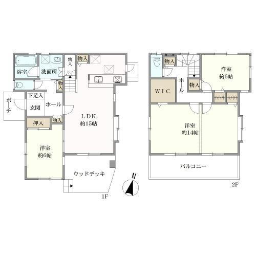 柳崎５（東浦和駅）　３５８０万円 3580万円、3LDK、土地面積185.19m<sup>2</sup>、建物面積104.74m<sup>2</sup> 間取図