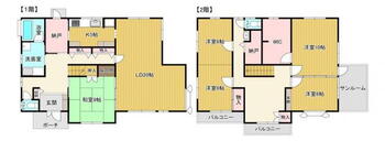 大角豆（つくば駅）　２７５０万円 2750万円、5LDK、土地面積264.48m<sup>2</sup>、建物面積176.63m<sup>2</sup> 間取図