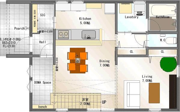 上源入（直江津駅）　３６８０万円 3680万円、3LDK、土地面積203.94m<sup>2</sup>、建物面積205.75m<sup>2</sup> 1階間取り図です。