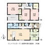 青木島１　２６８０万円 2680万円、4LDK、土地面積265.5m<sup>2</sup>、建物面積98.01m<sup>2</sup> 3号棟間取り図です。全室南向き。2階の洋室は6帖以上。和室がある4LDK。