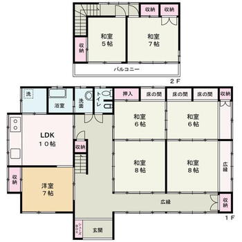 穴山町（穴山駅）　２９８０万円 2980万円、7LDK、土地面積2406.35m<sup>2</sup>、建物面積162.62m<sup>2</sup> 間取り図