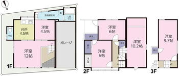 城山１　１２００万円 1200万円、6K、土地面積76.13m<sup>2</sup>、建物面積118.5m<sup>2</sup> 