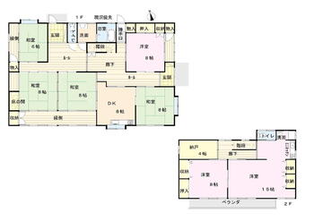 境（伊那市駅）　１３３０万円 1330万円、7DKK+S（納戸）、土地面積465.02m<sup>2</sup>、建物面積211.2m<sup>2</sup> 和室８帖８帖８帖８帖６帖洋室１５帖８帖１階台所８帖納戸４帖