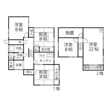 横川５（押野駅）　１６６２万円 1662万円、5K、土地面積165.13m<sup>2</sup>、建物面積126.07m<sup>2</sup> 