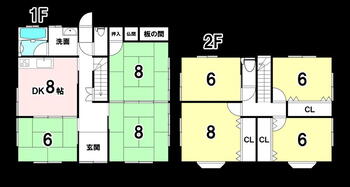 三和区井ノ口　７９０万円 790万円、7DK、土地面積715.07m<sup>2</sup>、建物面積132.48m<sup>2</sup> 