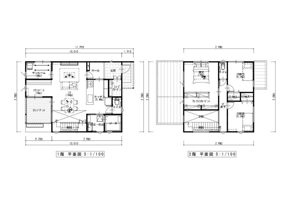 【オリバー婦中町笹倉モデル】家事室＆フリースペースのある暮らし 3499万円、3LDK+S（納戸）、土地面積201.32m<sup>2</sup>、建物面積110.95m<sup>2</sup> 1階に家事室＆フリースペースがあるゆったりとした３ＳLDKになります
