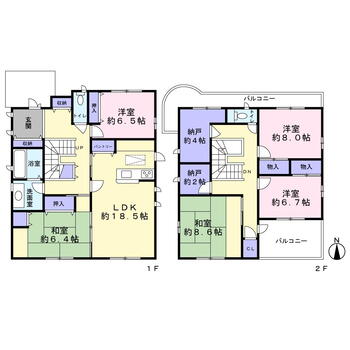 六ツ師町田（徳重・名古屋芸大駅）　４４９０万円 4490万円、5LDK+2S（納戸）、土地面積264m<sup>2</sup>、建物面積159.72m<sup>2</sup> 