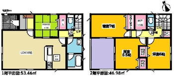 来迎寺町古城（三河八橋駅）　３５９０万円 3590万円、4LDK+S、土地面積241.87m<sup>2</sup>、建物面積100.44m<sup>2</sup> 間取り