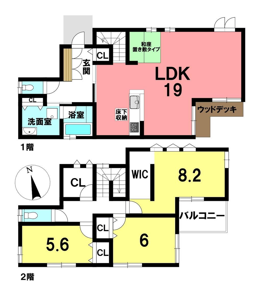 新田町村合（豊明駅）　４８５０万円 4850万円、4LDK、土地面積167.35m<sup>2</sup>、建物面積115.02m<sup>2</sup> 19畳のLDK。2階の居室は全て南向きの明るいお部屋です。