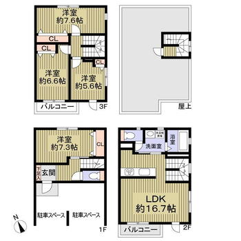 富貴ノ台６（新日鉄前駅）　２９８０万円 2980万円、4LDK、土地面積68.25m<sup>2</sup>、建物面積104.83m<sup>2</sup> 