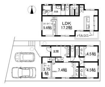 元植田１（植田駅）　４４９８万円 4498万円、3LDK+2S、土地面積117.79m<sup>2</sup>、建物面積107.92m<sup>2</sup> 