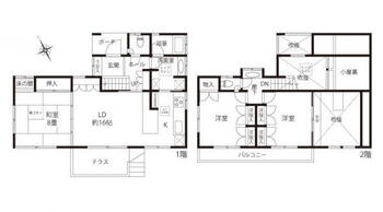 荻　７６０万円 760万円、3LDK、土地面積574m<sup>2</sup>、建物面積94.65m<sup>2</sup> 