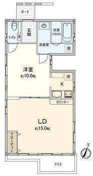 泉１（近鉄蟹江駅）　２２８０万円 2280万円、1LDK、土地面積149m<sup>2</sup>、建物面積53.12m<sup>2</sup> 間取り