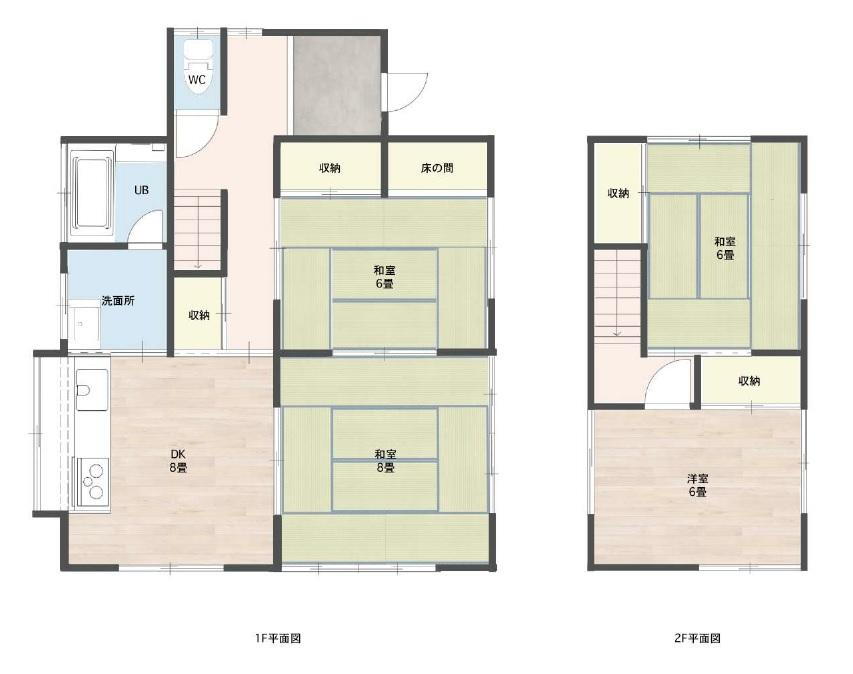 大淵（入山瀬駅）　１４４８万円 1448万円、4DK、土地面積150.68m<sup>2</sup>、建物面積86.11m<sup>2</sup> 【４ＤＫ】全居室６帖以上のゆったりとした間取り