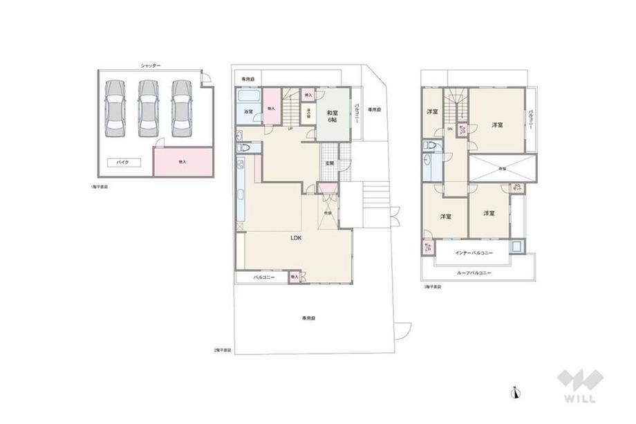 徳重２（徳重駅）　６９８０万円 6980万円、5LDK、土地面積242.24m<sup>2</sup>、建物面積205.24m<sup>2</sup> 間取りは延床面積205.24平米（車庫面積約54.44平米含む）の5LDK。