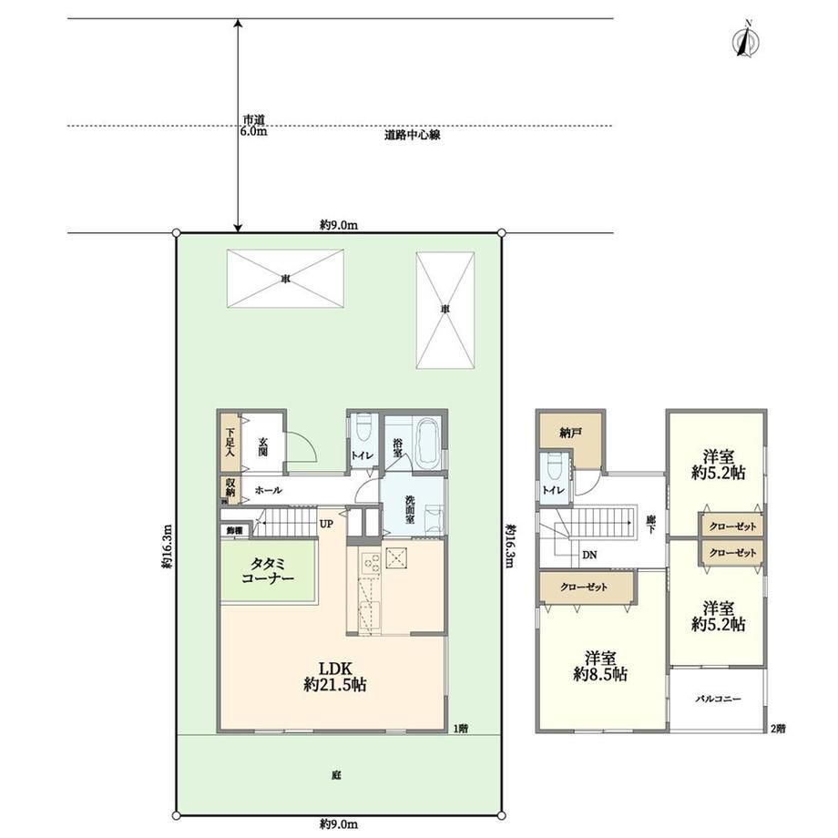 元徳重２（徳重駅）　６２９０万円 6290万円、3LDK+S、土地面積146.73m<sup>2</sup>、建物面積104.33m<sup>2</sup> 