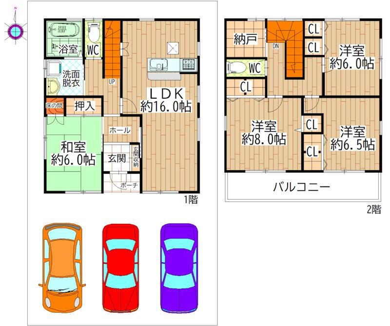 稲沢市奥田町四反地 2099万円、4LDK、土地面積123.54m<sup>2</sup>、建物面積110.95m<sup>2</sup> 4LDK+Sで全居室収納ありの間取となっております。