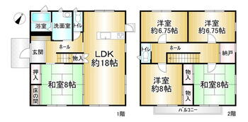 釆女が丘３（内部駅）　１７８０万円 1780万円、5LDK+S（納戸）、土地面積282.31m<sup>2</sup>、建物面積134.14m<sup>2</sup> 