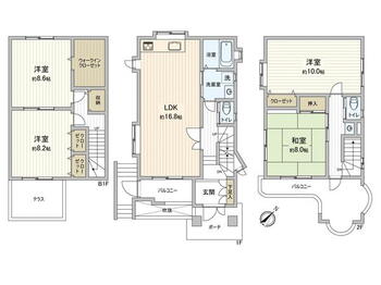 赤池町箕ノ手　３２９２万円 3292万円、4LDK、土地面積168.61m<sup>2</sup>、建物面積127.96m<sup>2</sup> 間取り