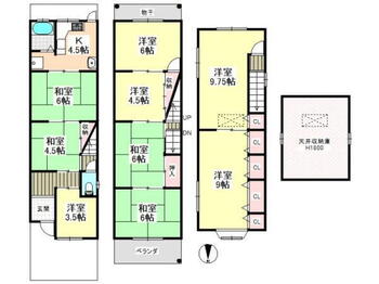 梅津開キ町（帷子ノ辻駅）　１４８０万円 1480万円、9K、土地面積56.05m<sup>2</sup>、建物面積58.76m<sup>2</sup> 