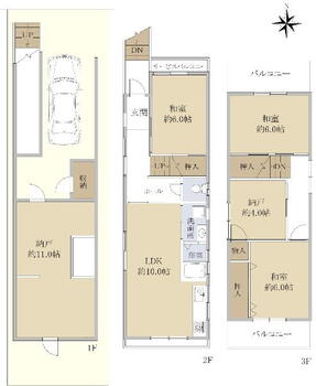 天川新町　１５８０万円 1580万円、3LDK+2S、土地面積62.42m<sup>2</sup>、建物面積105.21m<sup>2</sup> 