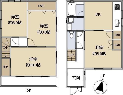 浜田町２（立花駅）　２７５０万円 2750万円、4DK、土地面積78.07m<sup>2</sup>、建物面積82.62m<sup>2</sup> 