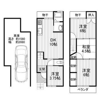 桂上野西町（上桂駅）　１２８０万円 1280万円、4DK、土地面積35.99m<sup>2</sup>、建物面積76.38m<sup>2</sup> 