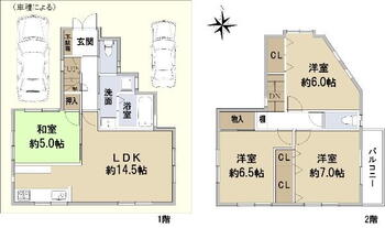 武庫の里２　３３３０万円 3330万円、4LDK、土地面積92.48m<sup>2</sup>、建物面積92.74m<sup>2</sup> 