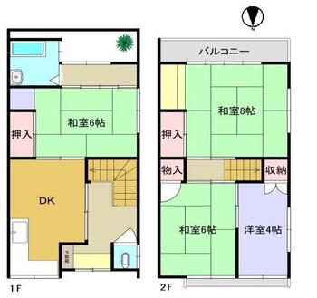 元浜町４（武庫川駅）　８８０万円 880万円、4DK、土地面積51.1m<sup>2</sup>、建物面積72.32m<sup>2</sup> お二人様からファミリー様まで幅広くおすすめの４DKの間取りです♪