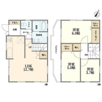 上甲東園４（甲東園駅）　３２８０万円 3280万円、3LDK、土地面積66.28m<sup>2</sup>、建物面積65.61m<sup>2</sup> 