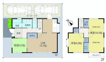 大江７（瀬田駅）　２３８０万円 2380万円、3LDK、土地面積105.42m<sup>2</sup>、建物面積87.77m<sup>2</sup> ２階洋室１０.５帖は２部屋に分割可能