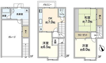 梅津罧原町（松尾大社駅）　１２８０万円 1280万円、3DK、土地面積48.83m<sup>2</sup>、建物面積83.49m<sup>2</sup> 間取図