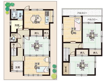 招提大谷３　１４８０万円 1480万円、5DK、土地面積132.8m<sup>2</sup>、建物面積88.6m<sup>2</sup> 