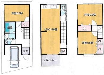 鳥飼上３　１７８０万円 1780万円、3LDK、土地面積53.16m<sup>2</sup>、建物面積95.4m<sup>2</sup> 