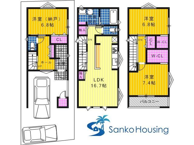 神保通（堺東駅）　３６８０万円 3680万円、3LDK、土地面積76.08m<sup>2</sup>、建物面積102.47m<sup>2</sup> 