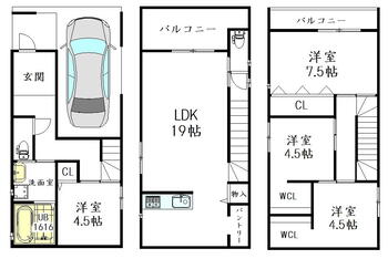 中道通９（上沢駅）　４９８０万円 4980万円、4LDK、土地面積64.62m<sup>2</sup>、建物面積116.75m<sup>2</sup> 