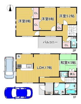 私部７（交野市駅）　２９３０万円 2930万円、4LDK、土地面積100.13m<sup>2</sup>、建物面積104.48m<sup>2</sup> 4LDKタイプ　駐車場2台分有