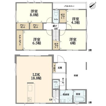 吉井町１（春木駅）　３１８０万円 3180万円、4LDK、土地面積80.39m<sup>2</sup>、建物面積113m<sup>2</sup> 