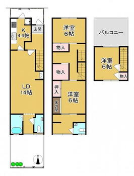 桃山町大島（木幡駅）　１６８０万円 1680万円、3LDK、土地面積76.38m<sup>2</sup>、建物面積86.11m<sup>2</sup> 全居室６帖以上、ＬＤＫ約１８帖の、ゆとりある３ＬＤＫとなります。