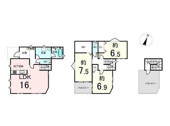 下松町（東岸和田駅）　２５９８万円 2598万円、3LDK、土地面積233.77m<sup>2</sup>、建物面積100.18m<sup>2</sup> 機能性が高い間取りです