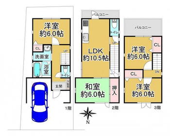 西ノ京御輿岡町（円町駅）　３２８０万円 3280万円、3LDK、土地面積79.31m<sup>2</sup>、建物面積85.05m<sup>2</sup> 