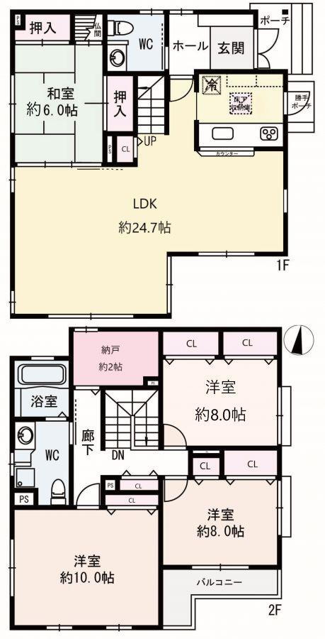 百楽荘３（牧落駅）　６３９８万円 6398万円、4LDK、土地面積121.08m<sup>2</sup>、建物面積134.56m<sup>2</sup> 全居室6.0帖以上+収納付きで、住空間を有効にゆったりと過ごせる住まいです。リビング階段&対面式キッチンが採用されているため、ご家族が顔を合わせ、会話をする機会が自然と増えそうで…