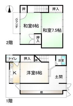 壬生下溝町（西院駅）　１７８０万円 1780万円、3K、土地面積58.31m<sup>2</sup>、建物面積52.88m<sup>2</sup> 