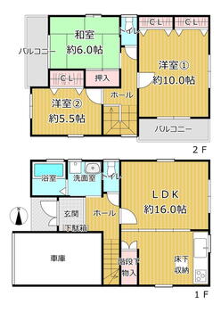 池尻北２（狭山駅）　２２８０万円 2280万円、3LDK、土地面積98.73m<sup>2</sup>、建物面積105.91m<sup>2</sup> 。車庫1台分付き、2階建の住まいです。LDKは、広さ約16.0帖！2階に洋室2部屋と和室1部屋が配置されており、それぞれに収納スペースが備わっています。和室は西向き、洋室①は南向き…