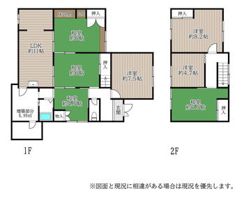 東井戸堂町（前栽駅）　１４８０万円 1480万円、7DK、土地面積165.61m<sup>2</sup>、建物面積124.03m<sup>2</sup> １階面積の大きさが魅力的です。