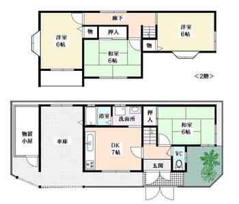 中三倉堂２（高田市駅）　９８０万円 980万円、4DK、土地面積79.76m<sup>2</sup>、建物面積83.43m<sup>2</sup> 4ＤＫ（1階45.36m<sup>2</sup>・2階38.07m<sup>2</sup>）