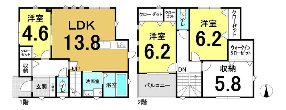 森本１（伊丹駅）　３２８０万円 3280万円、3LDK+S（納戸）、土地面積110.21m<sup>2</sup>、建物面積97.3m<sup>2</sup> 間取図