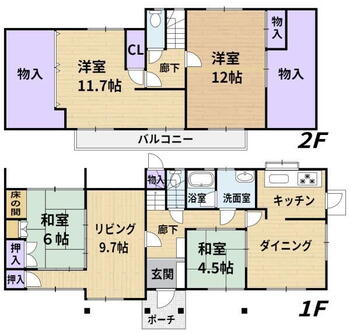 あすか野北３（白庭台駅）　３５００万円 3500万円、4LDK、土地面積485m<sup>2</sup>、建物面積83.89m<sup>2</sup> 