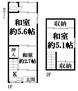 伝法５（伝法駅）　７６０万円 760万円、3K、土地面積42.57m<sup>2</sup>、建物面積23.74m<sup>2</sup> 間取り図