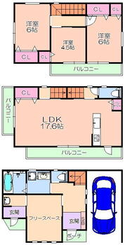 生野西１（寺田町駅）　６６５０万円 6650万円、3LDK+S（納戸）、土地面積130.24m<sup>2</sup>、建物面積119.51m<sup>2</sup> 